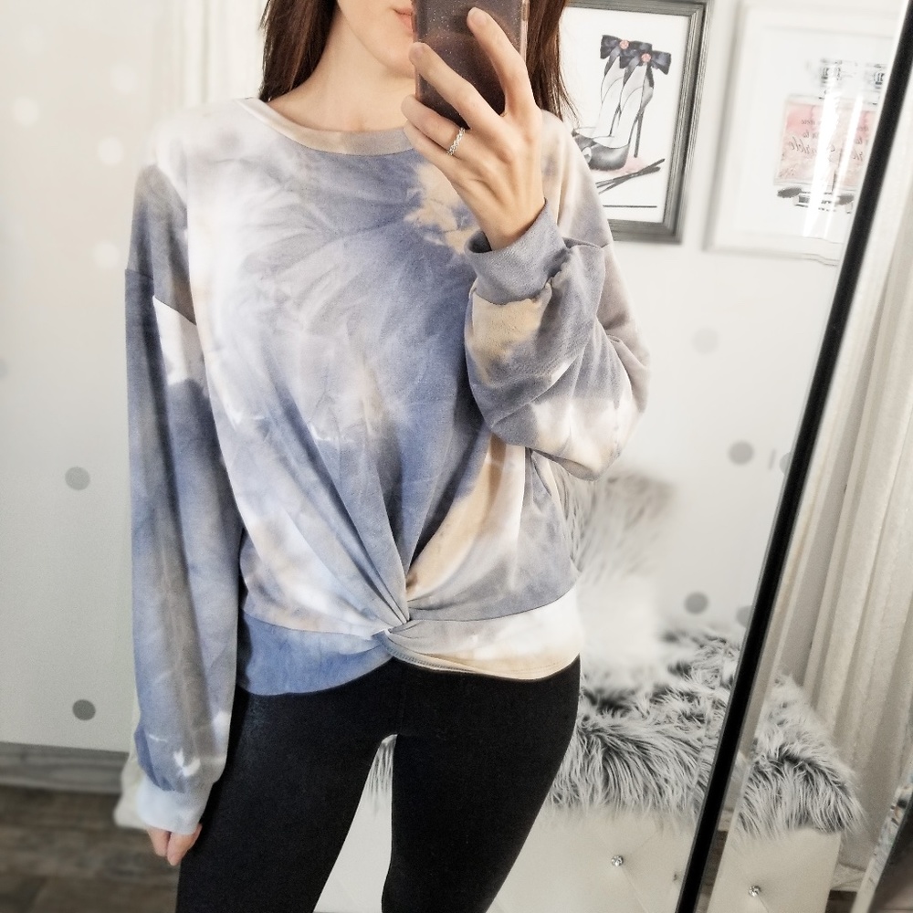 🅱️Last1️⃣Skye Cloud Wash Tie Dye Front Twist Top - Picture 3 of 8